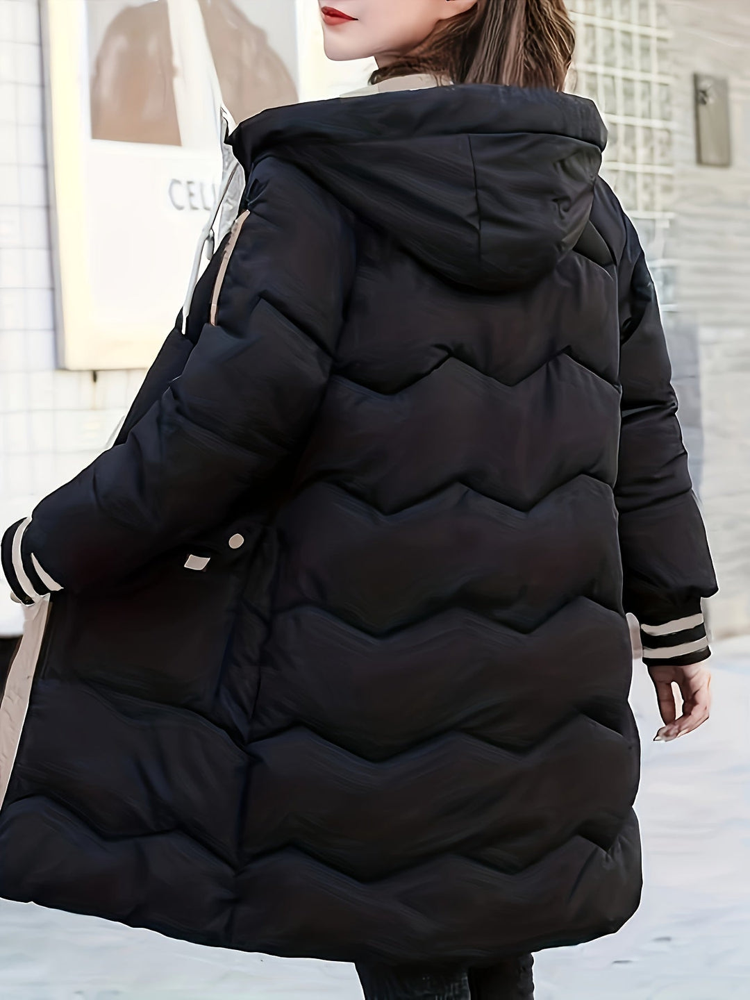 Warm Quilted Hoodie Jacket with Zip - Valencia-Red-S-The Livary