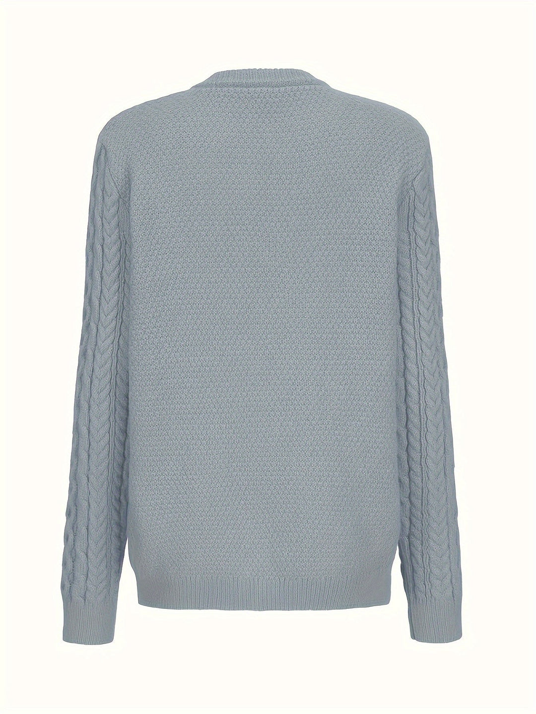 Plain Knitted Cardigan with Button Closure and Pockets - Olivia-Blue-S-The Livary
