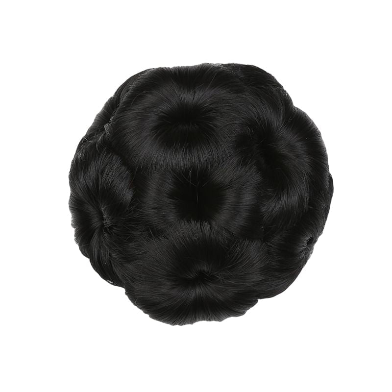 Flower-shaped Hair Clip with Hair Extension – Fiora-Black-The Livary
