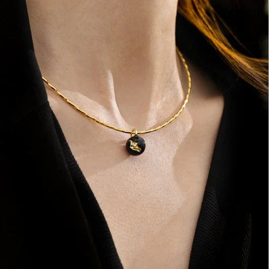 Vintage Golden Crack Necklace - Iris-The Livary