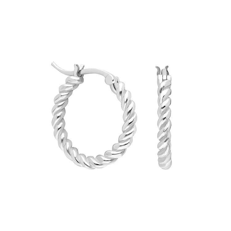 Twisted Silver Earrings - Mireille-The Livary