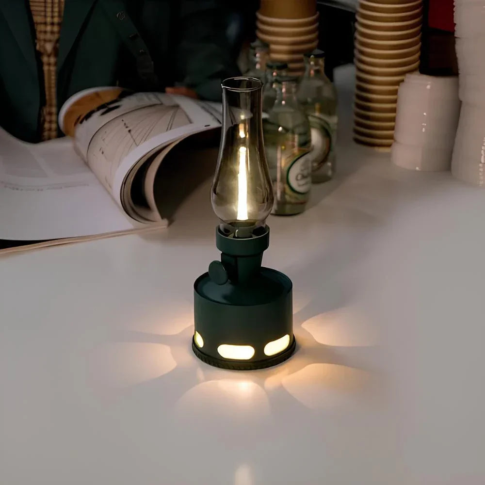 Rechargeable Vintage LED Lantern - LumaLantern-Green-The Livary