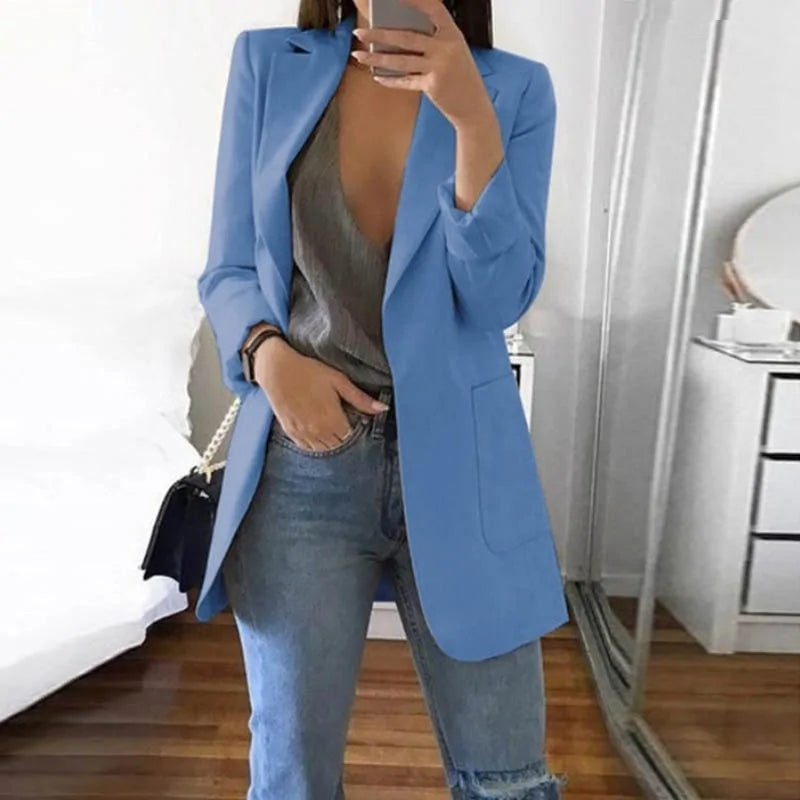 Stylish Elegant Streetwear Blazer - Serena-Blue-S-The Livary