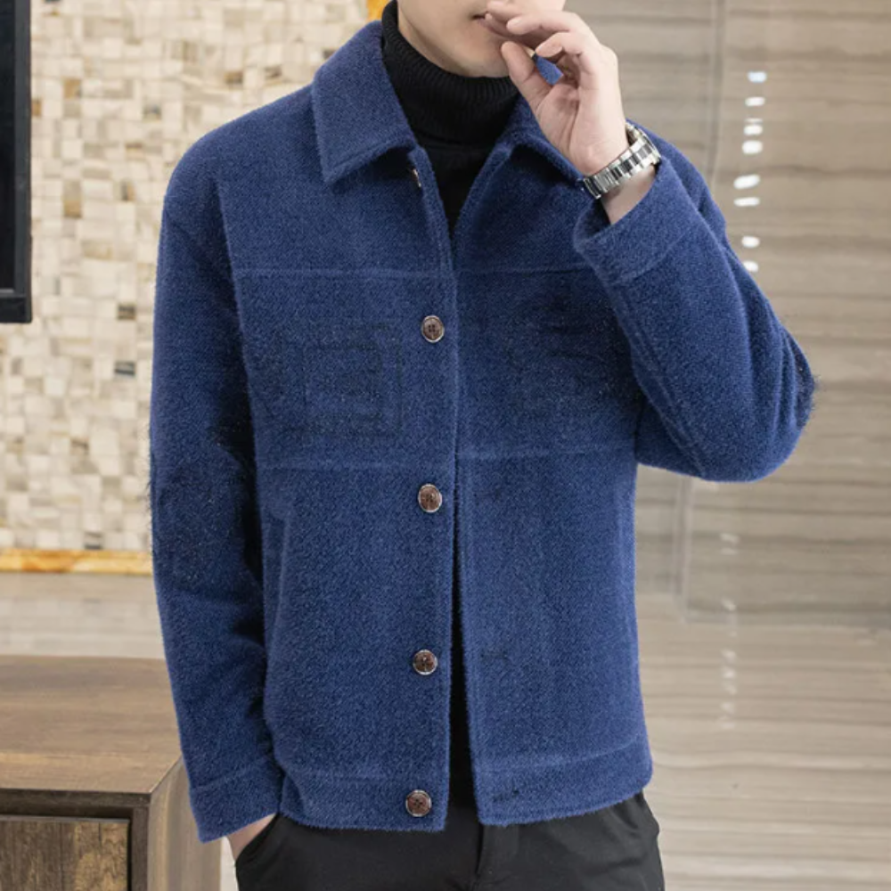 Luxury Men's Coat with Timeless Class - Bastien-Blue-S-The Livary