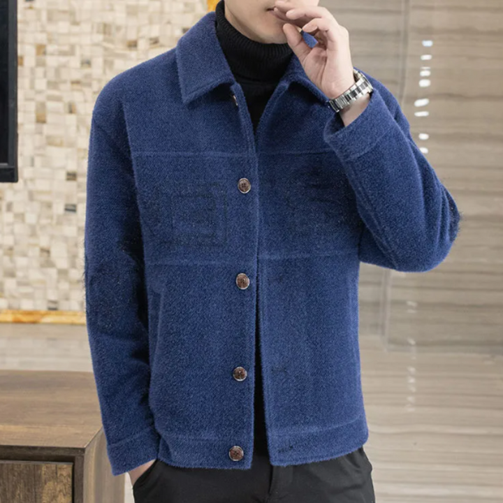 Luxury Men's Coat with Timeless Class - Bastien-Blue-S-The Livary