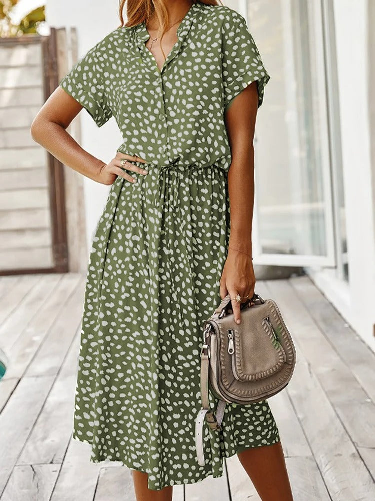 Chic Comfortable Dress - Sophia-Green-S-The Livary