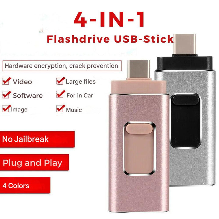 4-in-1 Flashdrive for Every Device - DataFlex-16GB-Silver-The Livary