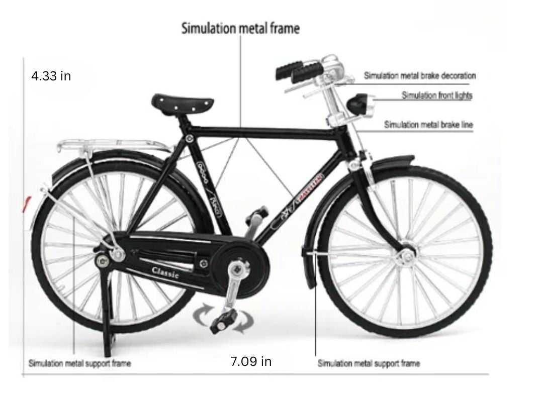 DIY Bike Model Scale - RetroCycle-Black (do-it-yourself)-The Livary