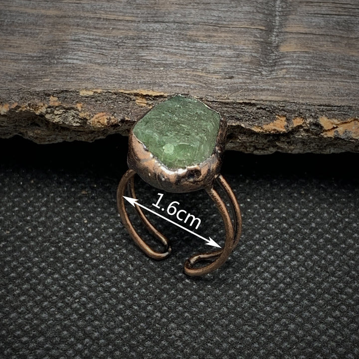 Natural Raw Birthstone Ring - Selina-January & Pomegranate-The Livary