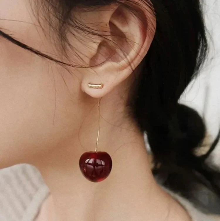 Red Cherry Earrings - Fleur-The Livary