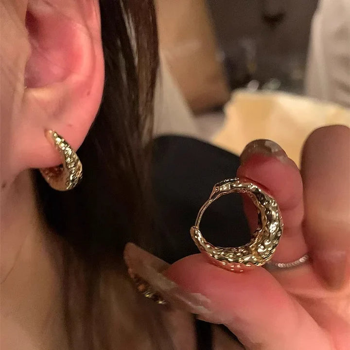 Stylish Hoop Earrings - Noor-Gold-The Livary