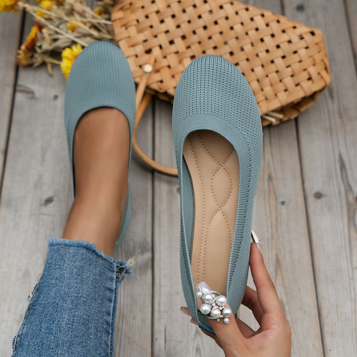 Orthopaedic ladies' ballerinas with comfort sole & classic design – Mia-Light blue-3.5-The Livary