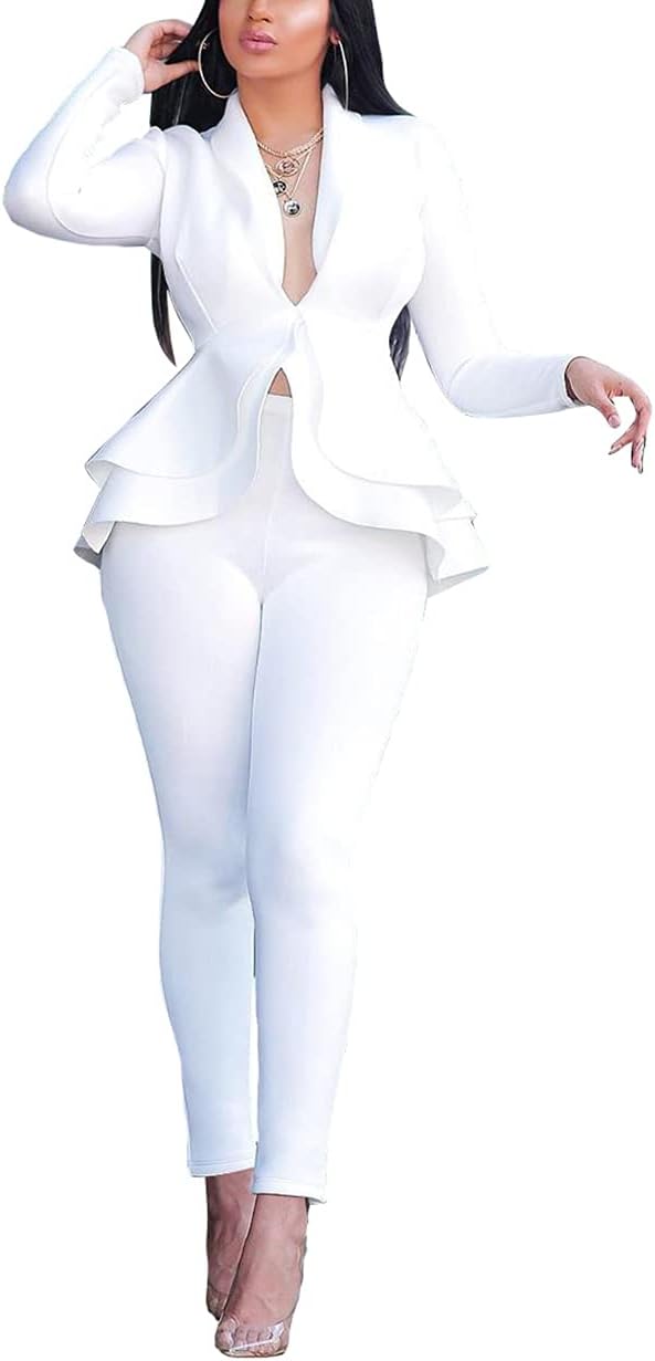Blazer and Trousers Set - Faylinn-White-S-The Livary