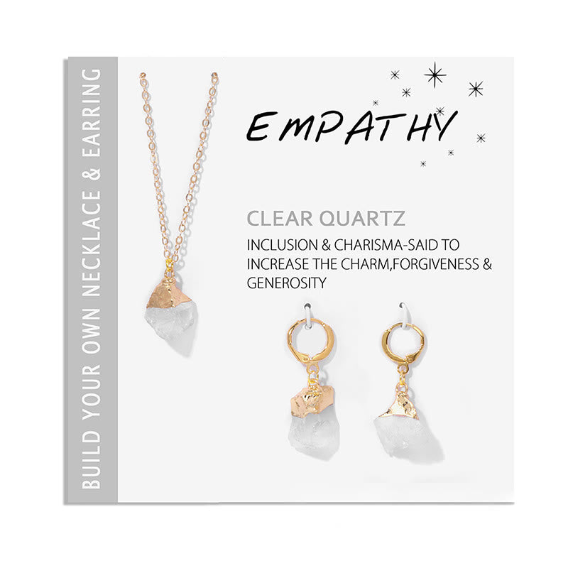 Crystal Jewelry Set Necklace and Earrings - Elara-Clear crystal-The Livary