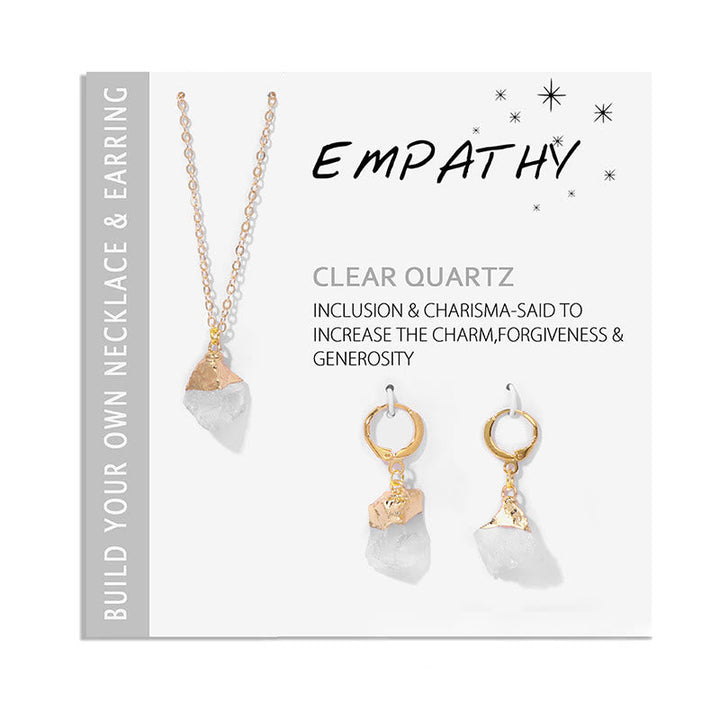 Crystal Jewelry Set Necklace and Earrings - Elara-Clear crystal-The Livary