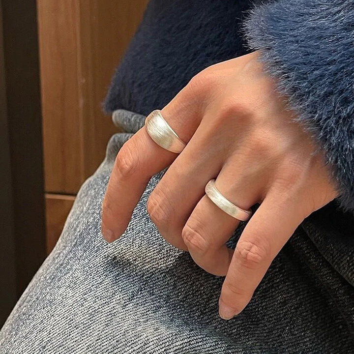 Adjustable Silver Dome Ring - Nora-The Livary