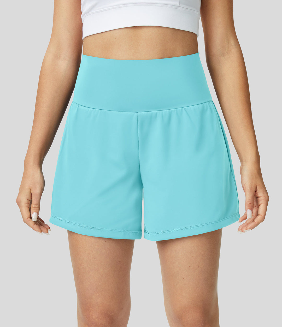 Breathable & Quick-drying High-Waist Fitness Shorts for Women – Mirabella-Light blue-S-The Livary