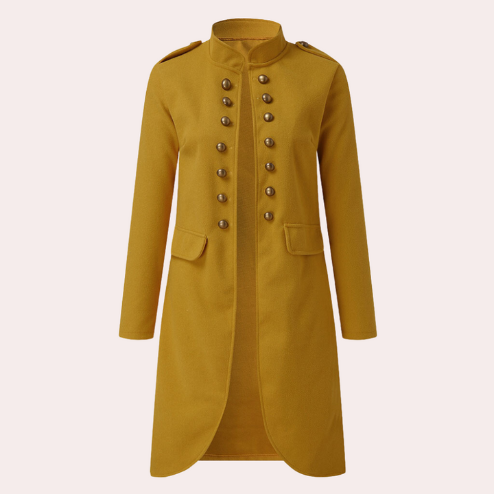 Classic Mid-length Women's Coat - Elise-Yellow-XS-The Livary
