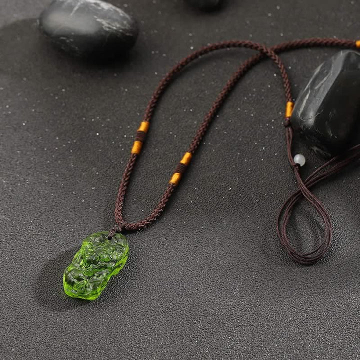 Purification Green Moldavite Necklace - Alina-Necklace + Natural Stone-3-5g-The Livary