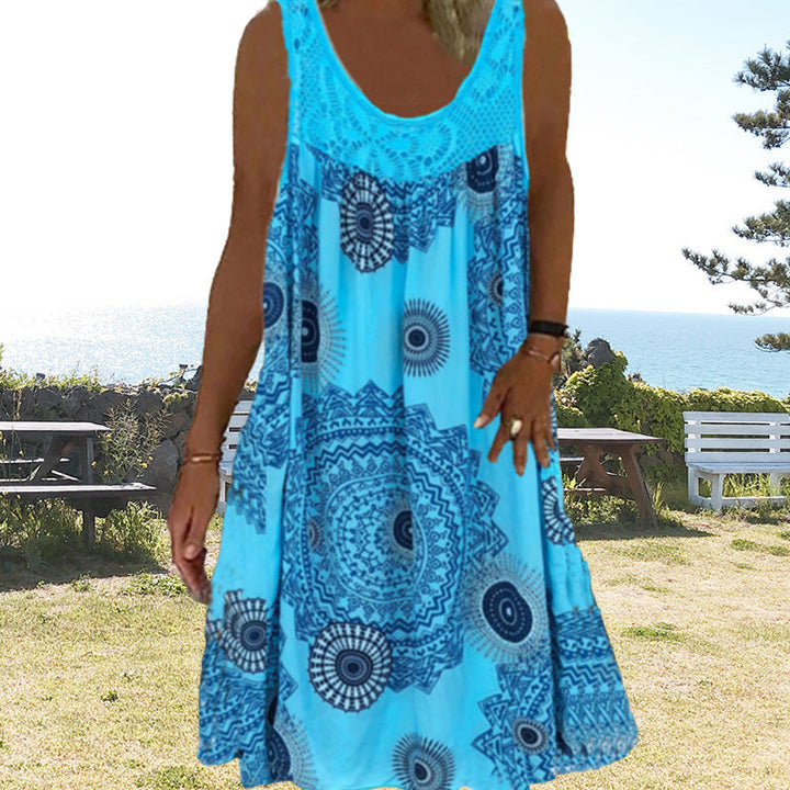 Sleeveless Summer Dress – Miranda | Airy & Comfortable-Blue-S-The Livary