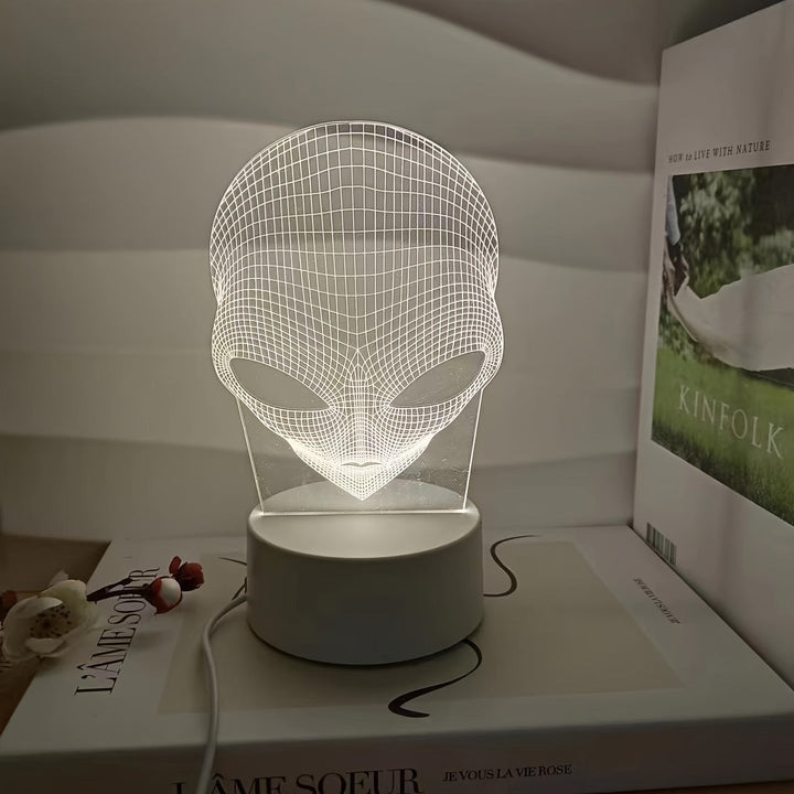 3D Alien Head LED Table Lamp with 7 Colours - Lunaris-The Livary