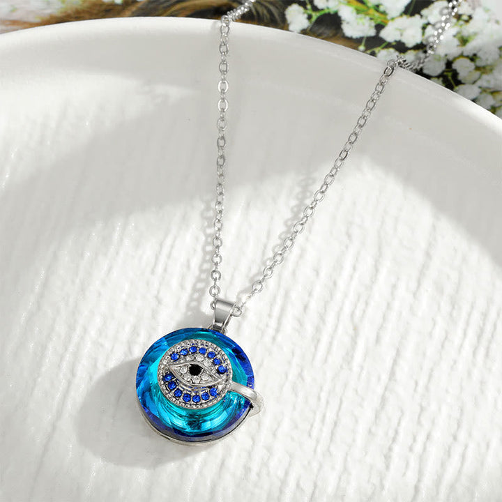 "You will always be protected" - Evil Eye Necklace-Evil eye#Round Silver-The Livary