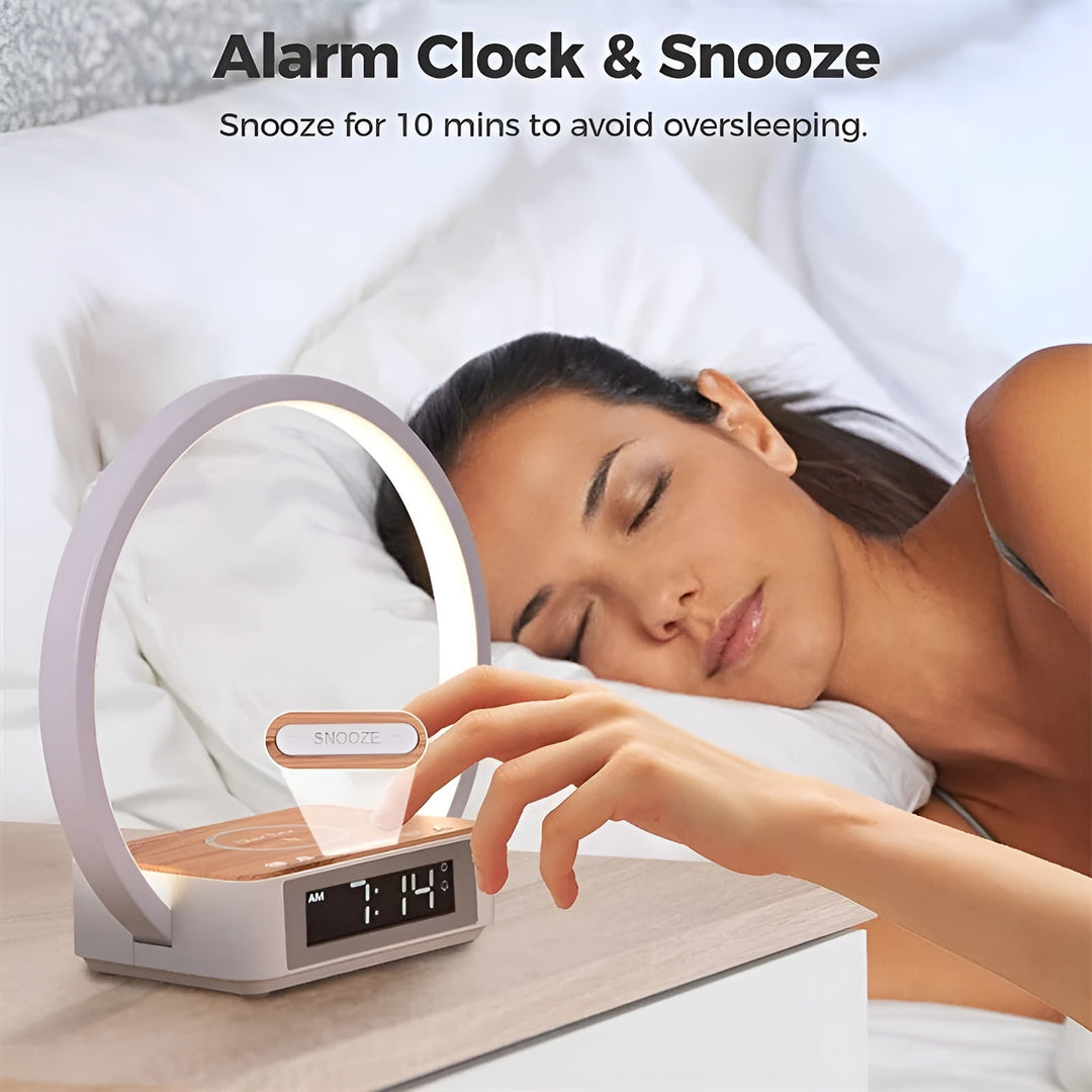 Design Night Light with Charger and Gentle Wake Function - LumoRise-The Livary