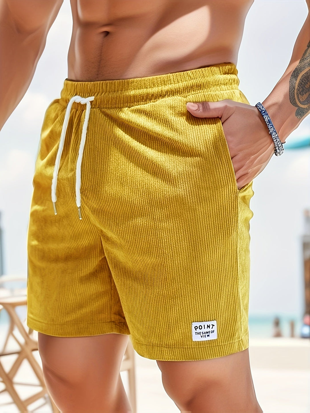Striped Shorts for Men – Luca-Yellow-S-The Livary