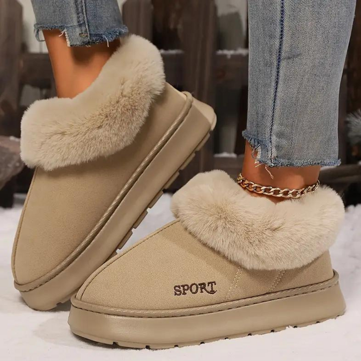 Soft and Warm Ladies Slippers - Nova-Khaki-2.5-The Livary
