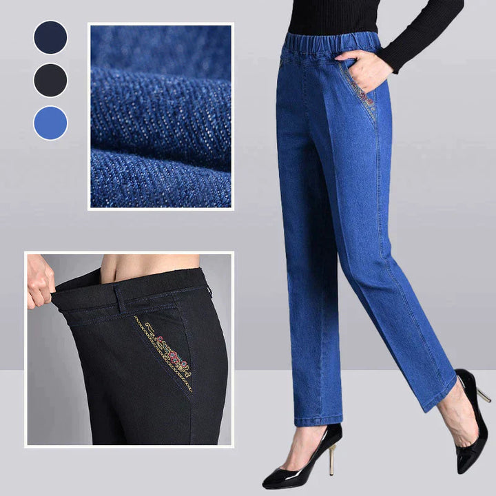 Push-up Jeans - Ella with warm inner lining and perfect fit!-Light blue (without lining)-XL-The Livary
