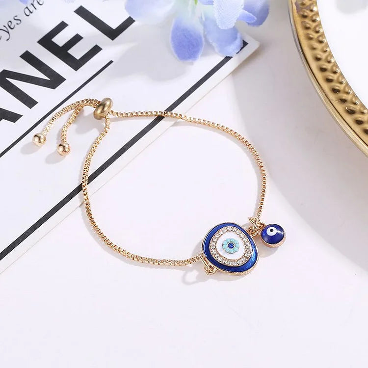 Evil Eye Bracelet in Ethno Style - Selene-Dark Blue-The Livary