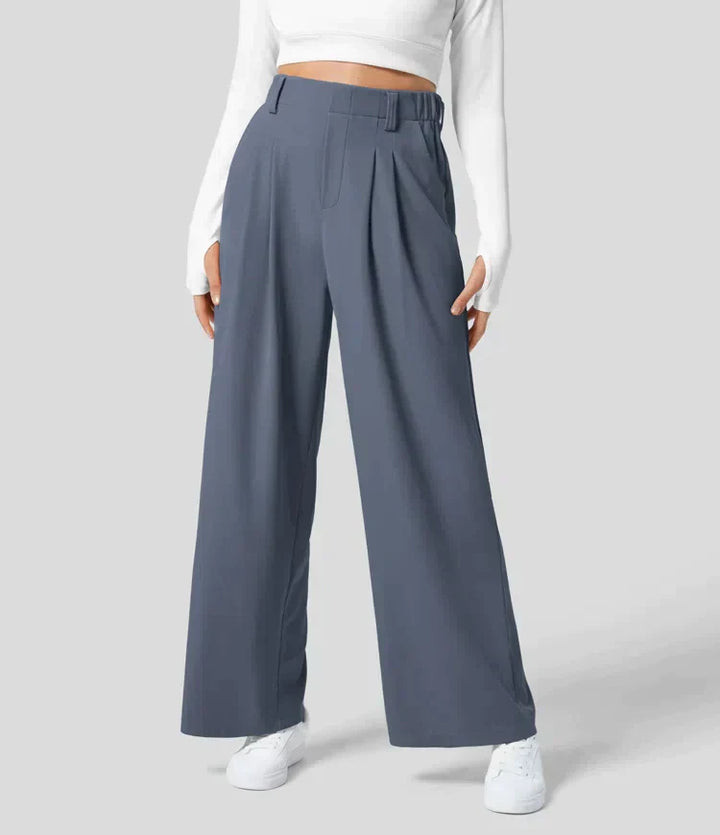 Comfy Ladies Trousers with Wide Legs - Amara-Trendy Blue-XS-The Livary