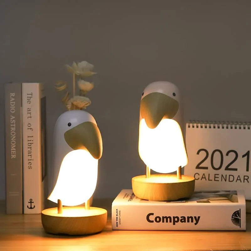 Rechargeable Bird Night Light - PeckLight-White-The Livary