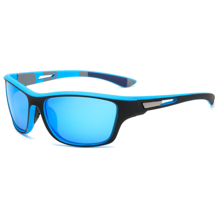 Sporty men's sunglasses with polarized lenses & UV400 protection – Vayron-Blue-The Livary