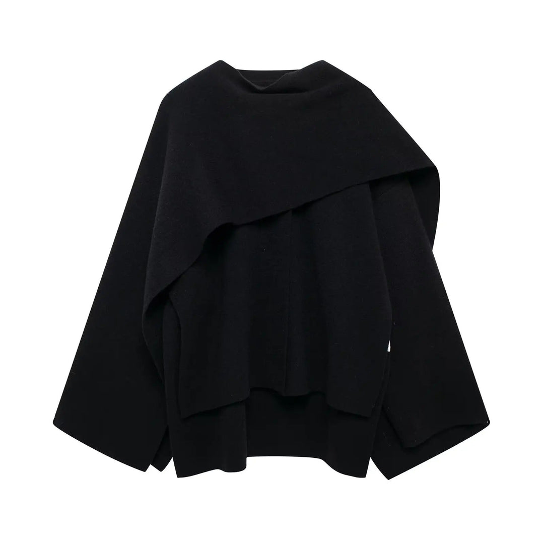 Stylish Ladies Winter Poncho - Ella-Dark blue-S-The Livary
