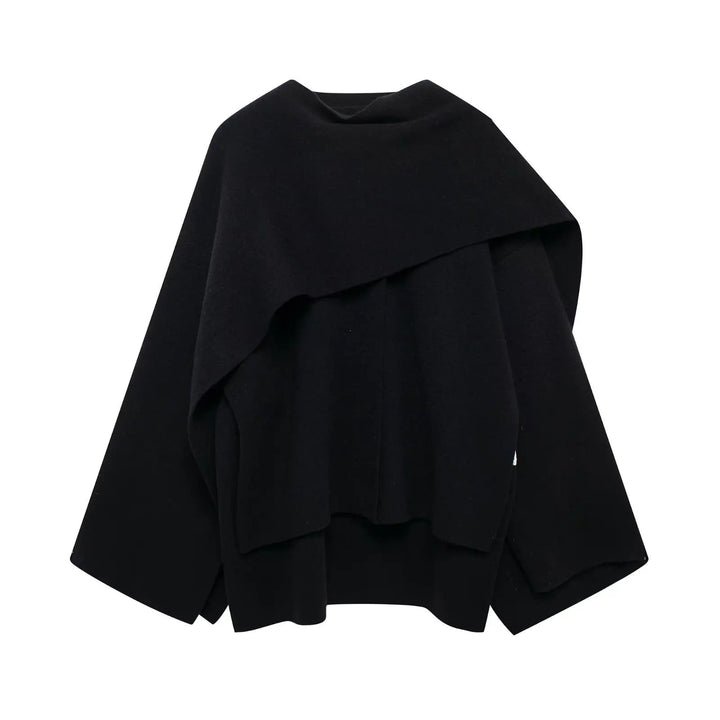 Stylish Ladies Winter Poncho - Ella-Dark blue-S-The Livary