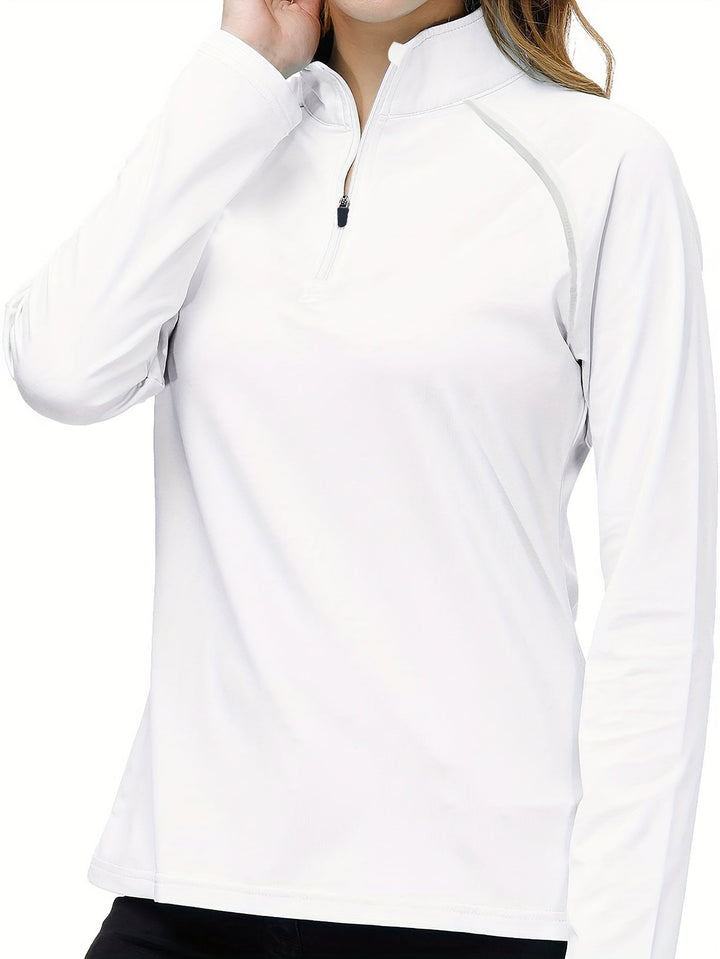 Long Sleeve Sports Shirt for Women - Nadira-White-S-The Livary