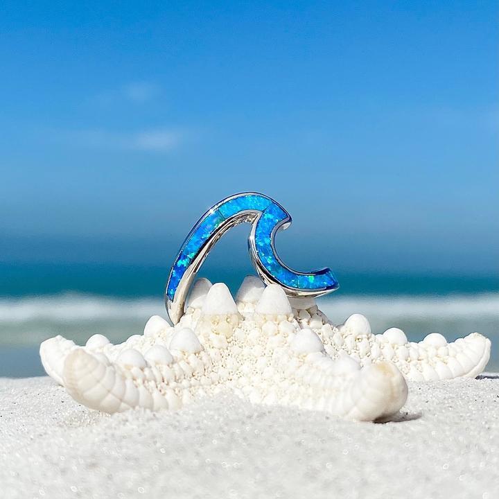 Ocean Waves Opal and Silver Ring - Livia-5-The Livary
