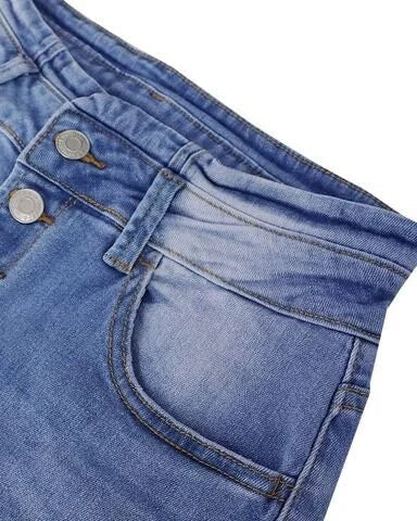 Trendy High-Waisted Denim Trousers - Mila-Blue-S-The Livary
