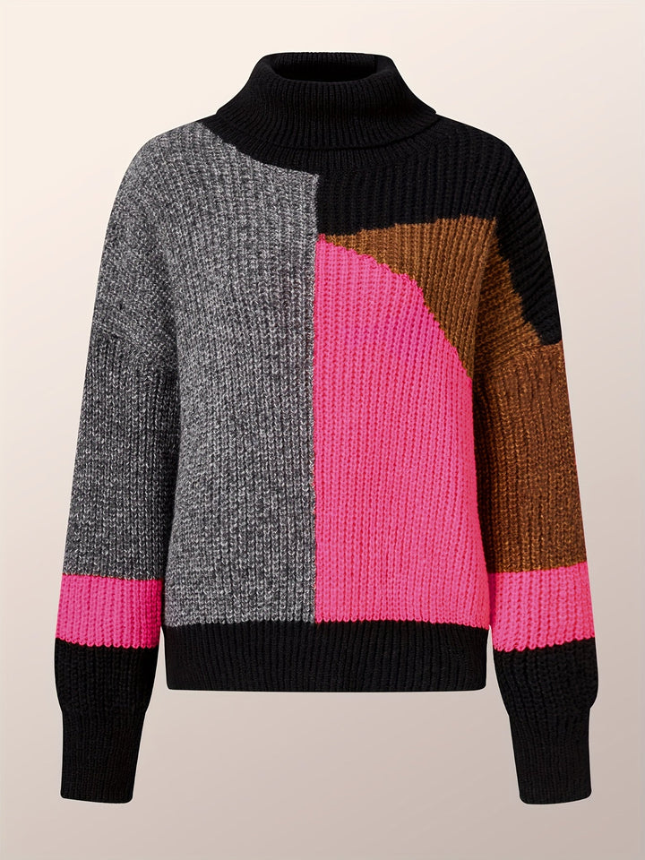 Warm Sweater with Collar - Lorena-Orange-S-The Livary