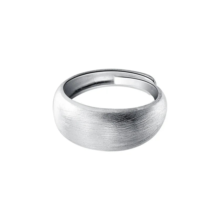 Adjustable Silver Dome Ring - Nora-The Livary