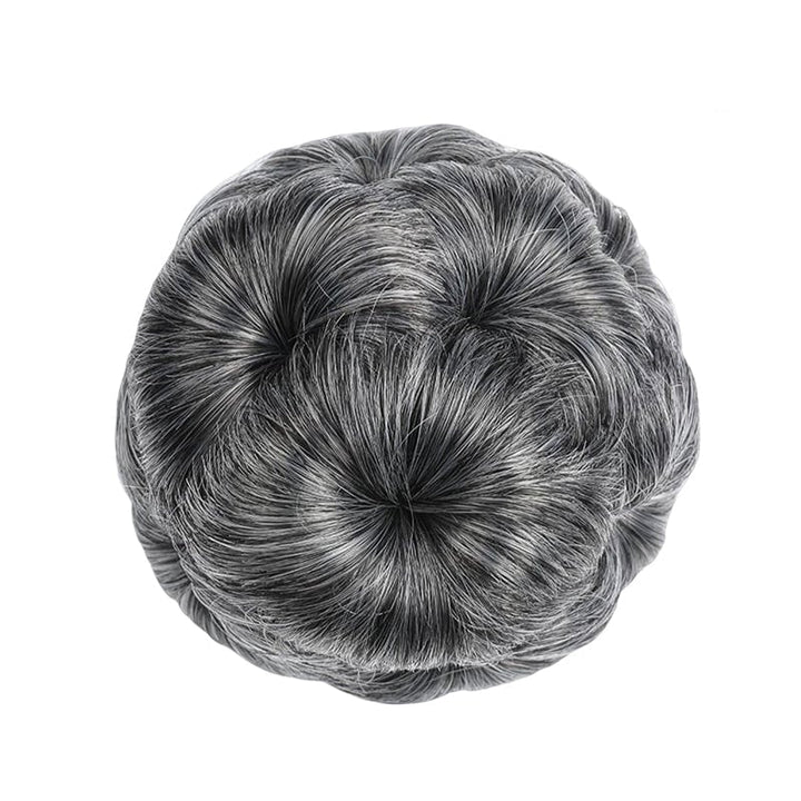 Flower-shaped Hair Clip with Hair Extension – Fiora-Silver grey-The Livary