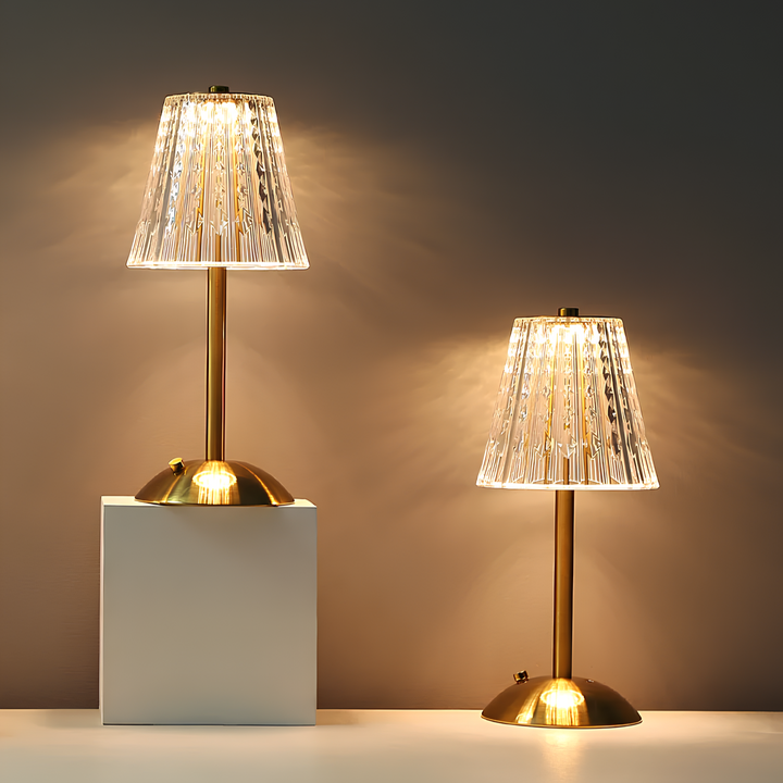Golden Crystal Table Lamp - Aurora Luxe-Classic-The Livary