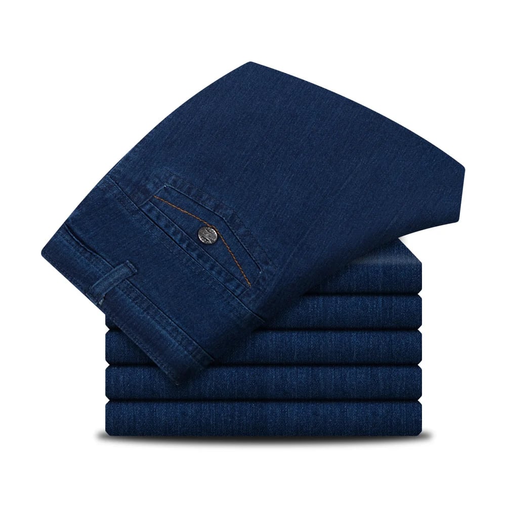 Men's High Waist Straight Leg Jeans – Tobias-Dark blue-30WX30L (50-60kg)-The Livary