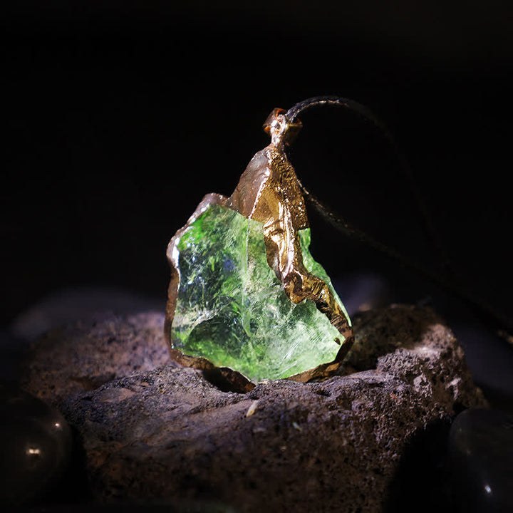 Fine Natural Moldavite Necklace - Lyra-The Livary