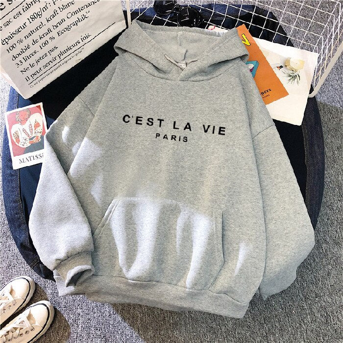 Comfortable Ladies Hoodie - Soleil-Gray-S-The Livary