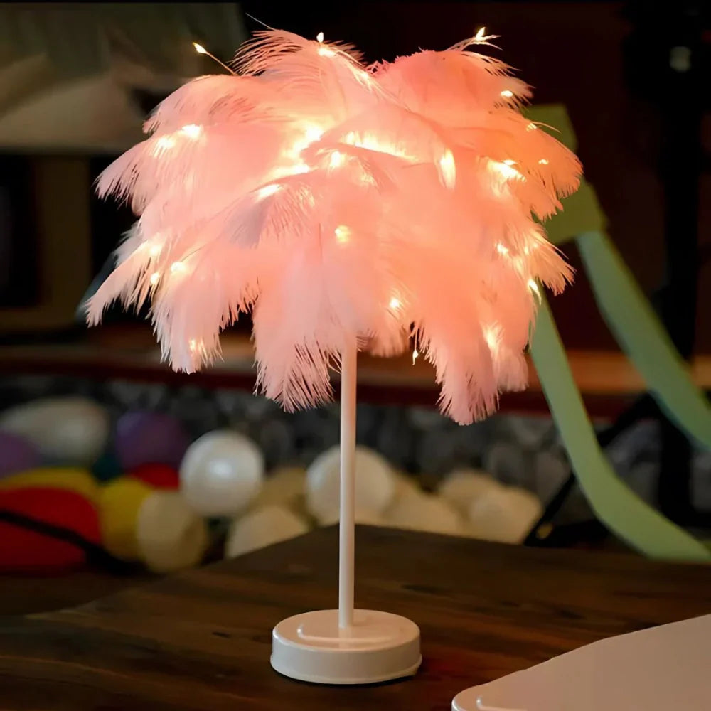 Atmospheric Veer Palm Tree Lamp - LumaPalm-Pink-White-The Livary