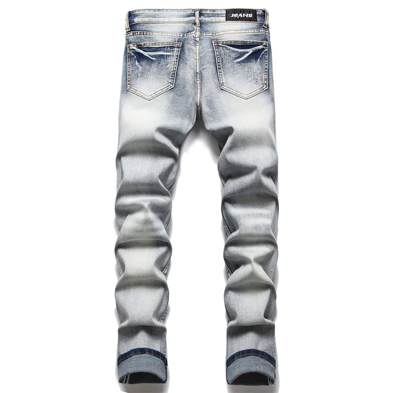 Trendy Ripped Men's Jeans - Jaxon-Light grey Vintage-28-The Livary