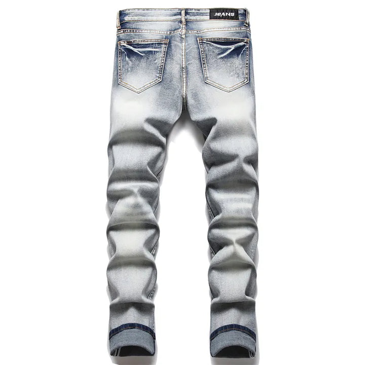 Trendy Ripped Men's Jeans - Jaxon-Light grey Vintage-28-The Livary