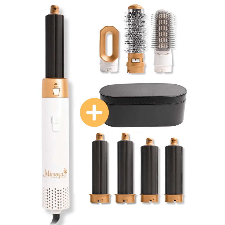 7-in-1 Hair Dryer Brush & Airstyler – Lyra-Gold/white-No storage case - only basic set-The Livary